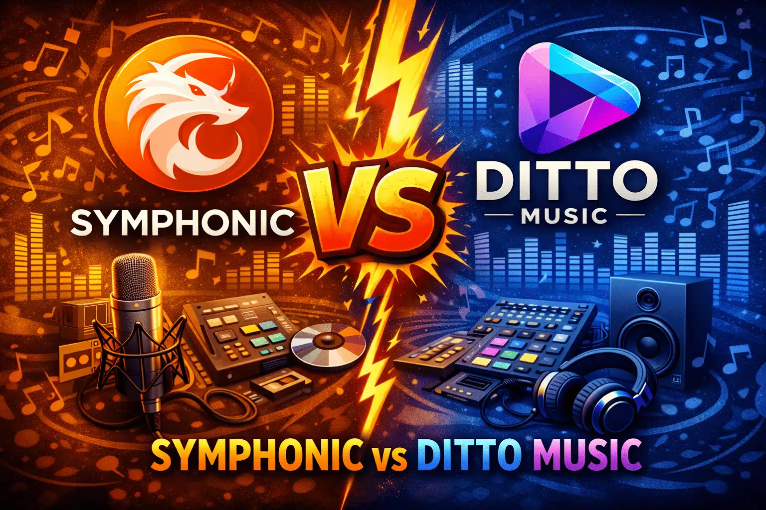 comparativa de distribuidoras de música symphonic vs Ditto music
